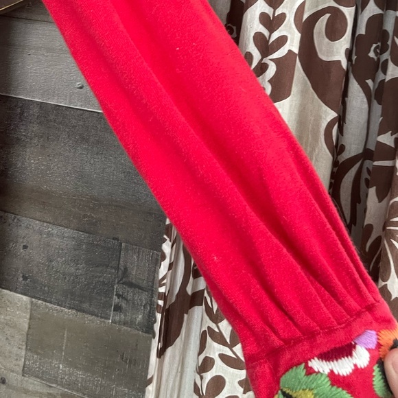 y2k Sweater Top Embroidery Floral Babydoll Empire Waist Boho Square Neck - Picture 16 of 16